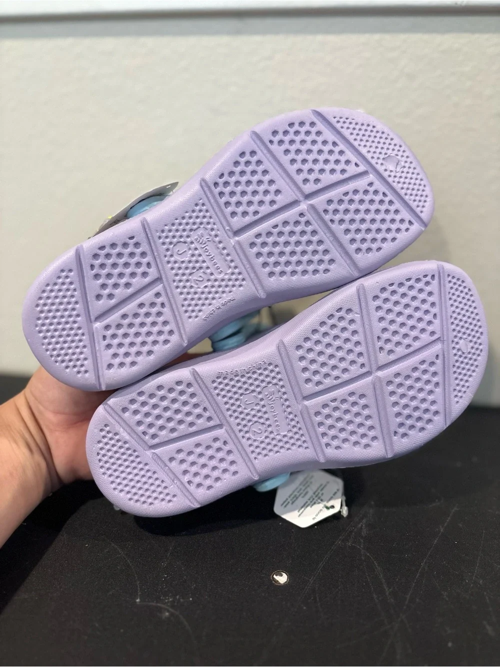 NEW Joybees Big Kids Dylan Slip-On Clogs Crocs EVA Sky Blue/Lilac Purple Sz 2
